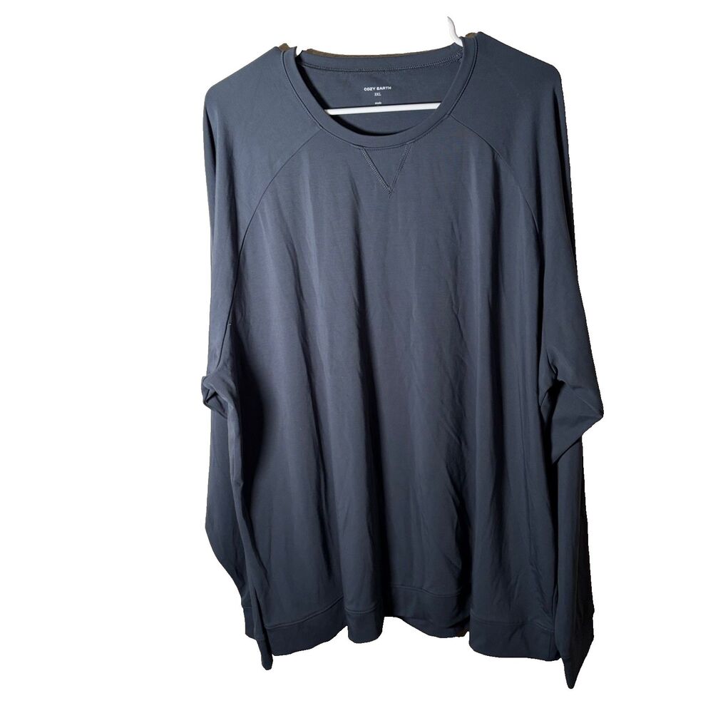 Cozy Earth Sweatshirt Men's 3XL Navy Blue Bamboo Blend Crew Neck Pullover